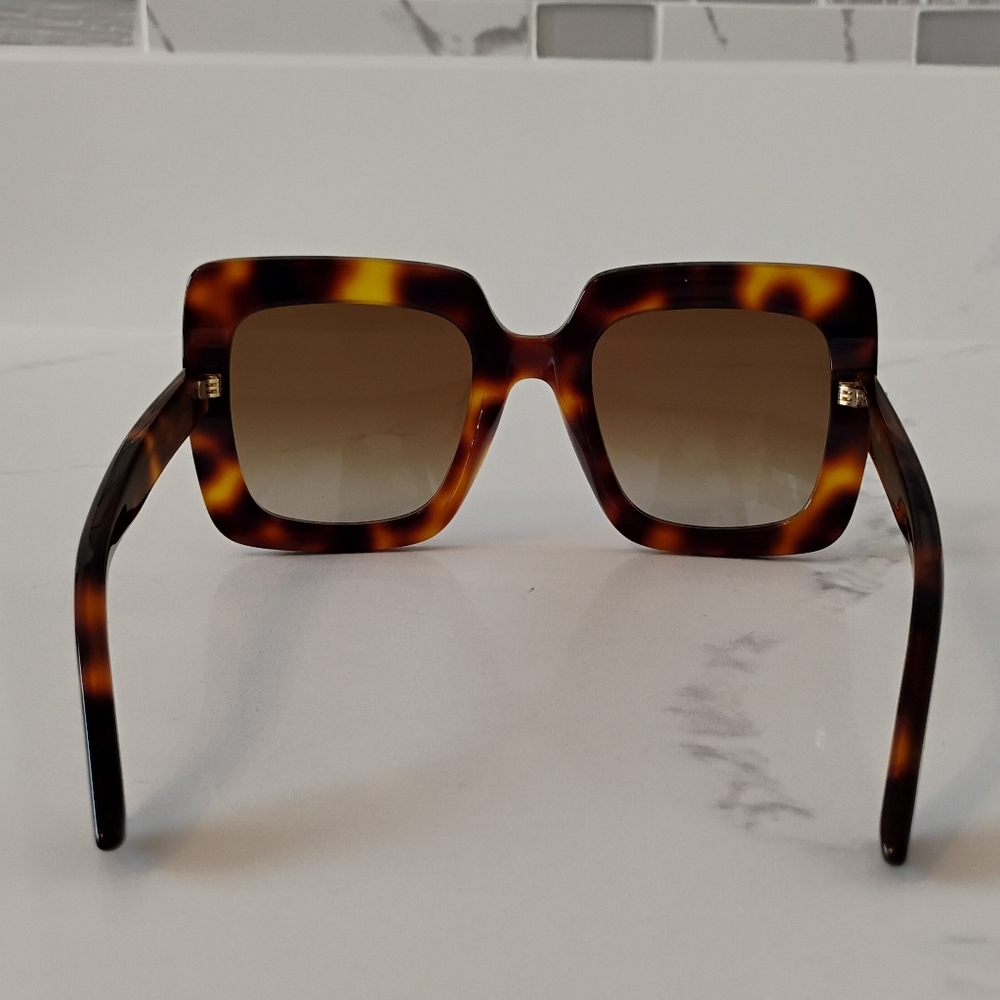 NWT Gucci Sunglasses (53-25-145) Havana Tortoise Shell Square - Picture 6 of 15